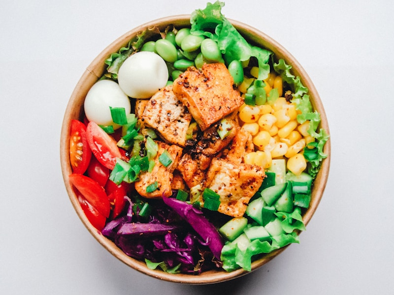 Fresh vegetable salad in natural light
